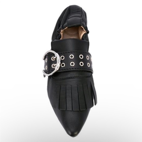 Chloe Roy belted ballet flats fringe Kiltie - Picture 3 of 11